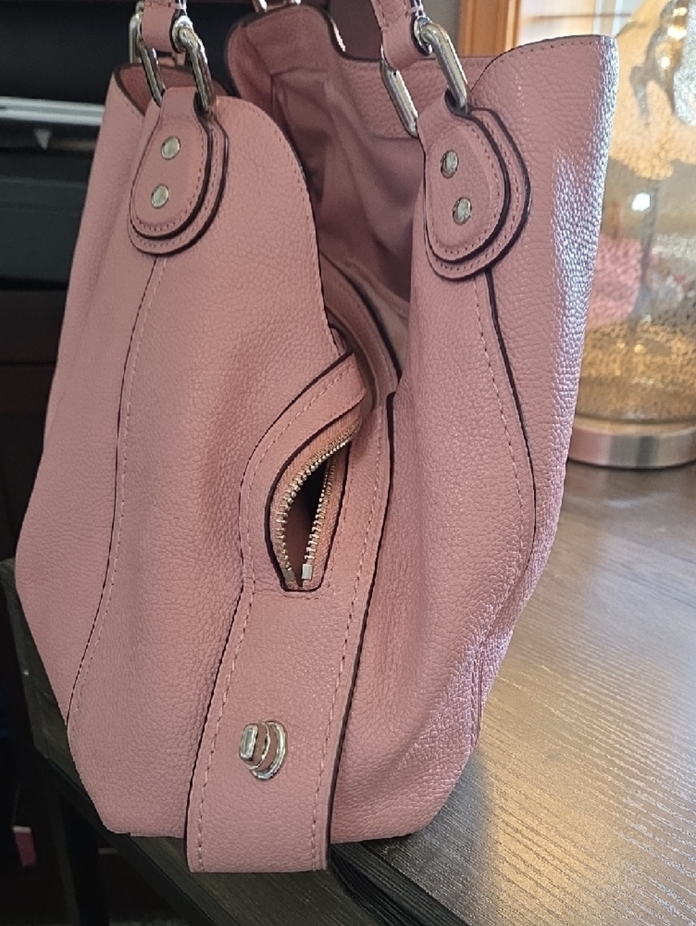 Coach Edie 31 Light Pink Pebbled Leather Purse - Picture 8 of 16